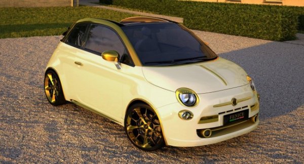 Позолоченный Fiat 500C стоимостью 500 000 евро